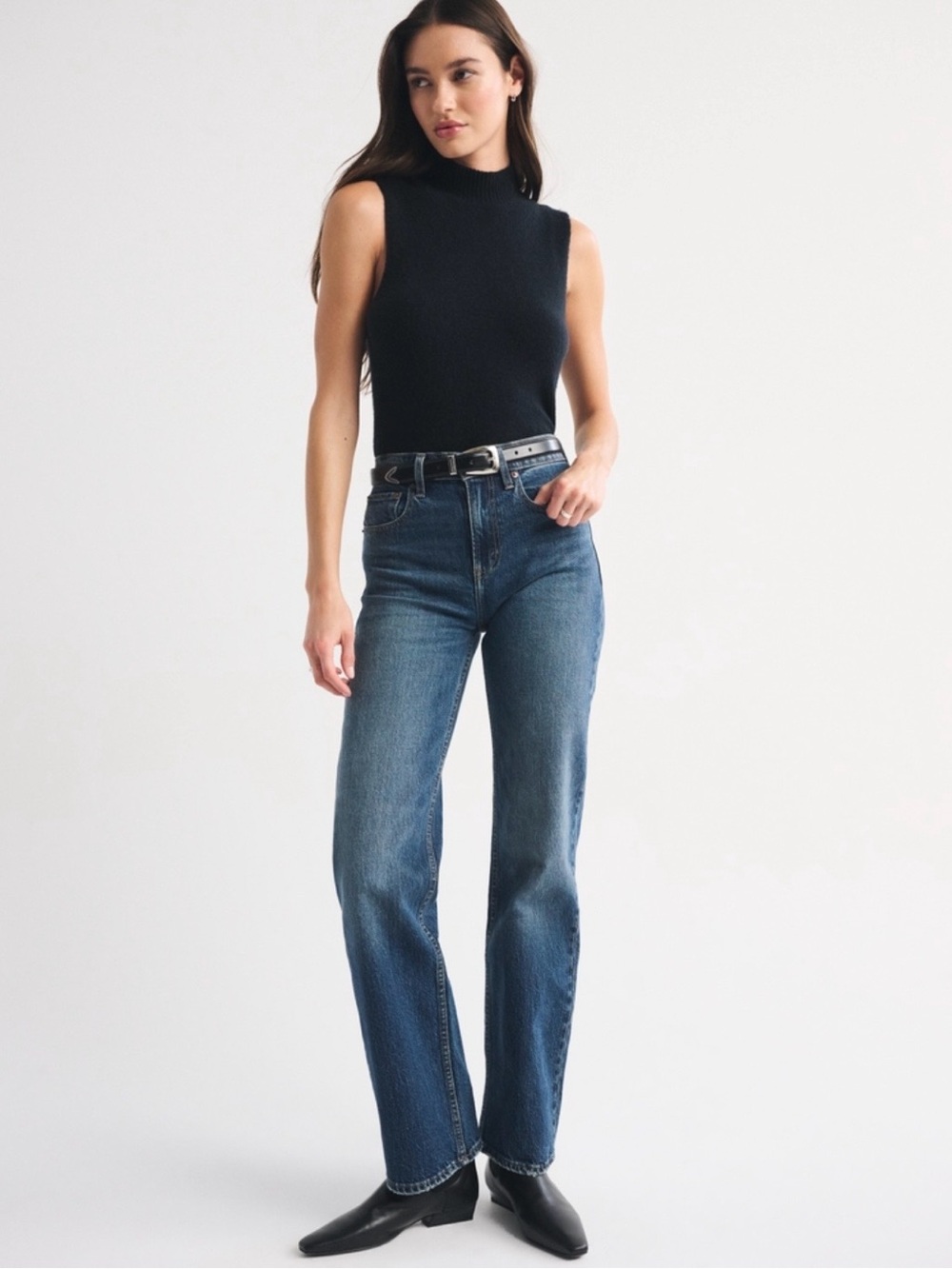 Abercrombie & Fitch High Rise 90s Relaxed Jeans Size 30 Regular Dark Wash